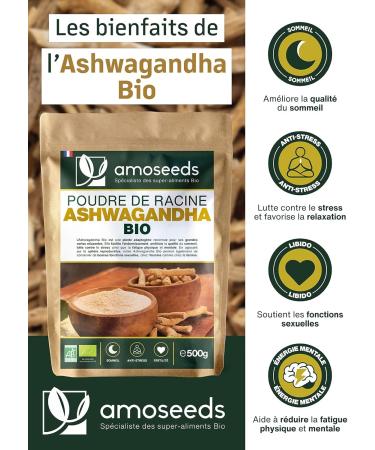 Ashwagandha Organic Powder 500G | Indian Ginseng | Stress Sleep Adaptogen | 100% Pure Ashwagandha Root Powder (Withania Somnifera) Organic (Indian Ginseng) Top Quality - Buy Online on GoSupps.com
