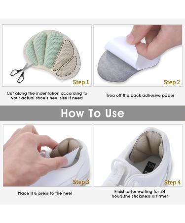 Molain 4 Pairs Self-Adhesive Heel Cushion Inserts - Anti-Slip Shoe Pads for Loose Shoes - Nude Heel Grips for Women and Men - Buy Online on GoSupps.com