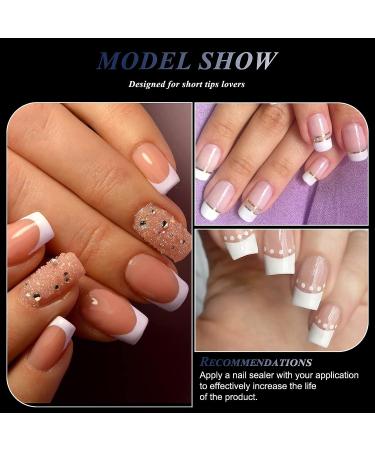120pcs Short French Square Gel Nail Tips - White Clear Full Cover Acrylic Fake Nails for DIY Nail Salon - A1 Short Square Tip - Buy Online on GoSupps.com