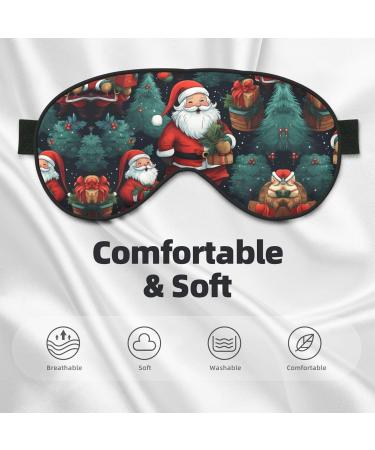 Cute Christmas Man Print Unisex Sleep Eye Mask | Soft Comfort Eye Shade for Travel Yoga & Shift Work - Buy Online on GoSupps.com