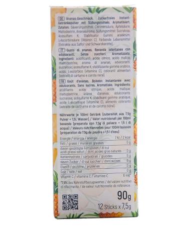 Intick Sugar-Free Instant Pineapple Drink | 12x1.5L Vegan Instant Beverage Powder | Low Calorie & Vitamin C Enriched - Buy Online on GoSupps.com