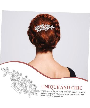 FRCOLOR Wedding Hair Comb Hair Fork with Diamonds and Floral Pattern Crystal Flower Hair Clips Hair Clips Comb Wedding Decoration Clip Hair Accessories for the Bride Rhinestones - Buy Online on GoSupps.com