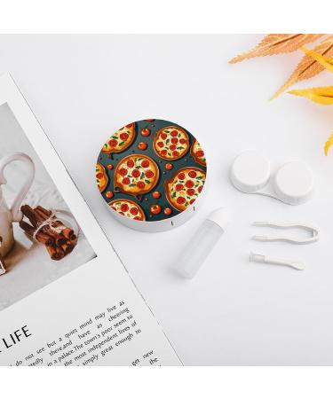 Pizza Print Contact Lens Case - Stylish & Travel-Friendly Lens Care Box - Buy Online on GoSupps.com