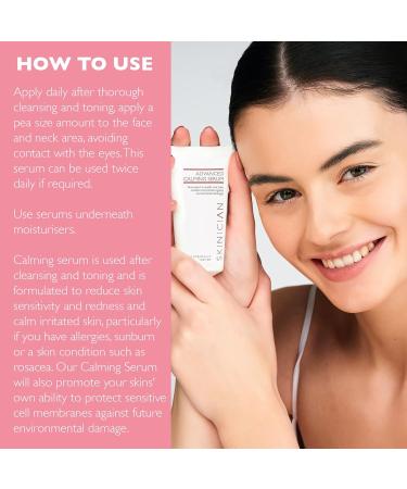 SKINICIAN Advanced Calming Serum for Sensitive Skin - Calming Anti-Ageing Serum to Reduce Breakouts - Soothes Irritated Skin - Reduces Redness - Vegan & Cruelty Free Skincare (50ml) - Buy Online on GoSupps.com