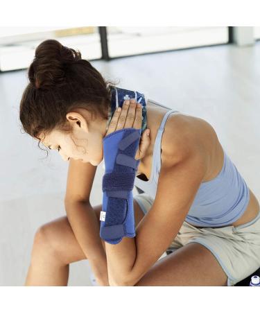 Buy Finger & Thumb Wrist Support Strap - Carpal Tunnel Brace - Adjustable Night Support - Fitness Fabric Brace - Blue for Left Hand - Buy Online on GoSupps.com