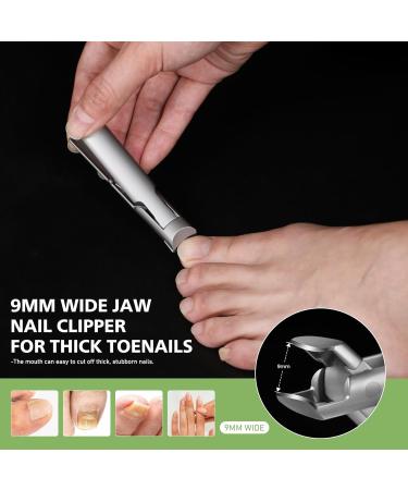 BALUCA 9mm Wide Jaw Curved Toenail Clippers - Extra Large Anti-Splash Nail Cutter for Thick Nails - Ideal for Seniors and Adults - Buy Online on GoSupps.com