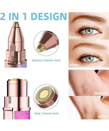 2-IN-1 Rechargeable Facial Hair Remover for Women - Painless Lady Shavers with LED Light, Nose & Hair Trimmer for Lips, Chin, Face, and Eyebrows - Buy Online on GoSupps.com