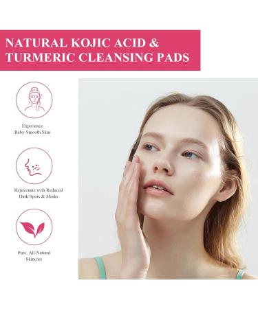 Neyeau Kojic Acid and Turmeric Pads 80 Pieces Turmeric Kojic Acid Pads Suitable for Unclogging Pores and Balancing Skin Oil and Water Belt Face Wash Wristband 2 Pieces - Buy Online on GoSupps.com