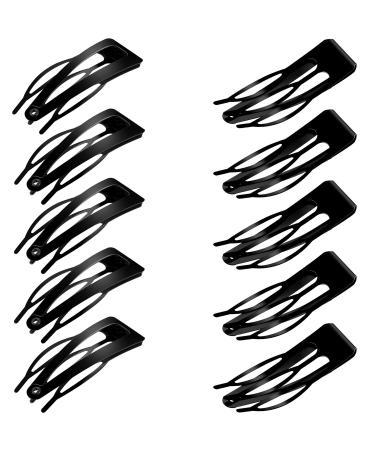 24 Pieces Double Grip Hair Clips Metal Snap Hair Clips Women Hair Barrettes for Hair Making, Salon Supplies (Black)