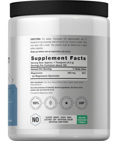 Horb ach Magnesium Glycinate Powder | 1 lb | Lemon Flavored | Superior Absorption | Non-GMO & Gluten Free - Buy Online on GoSupps.com
