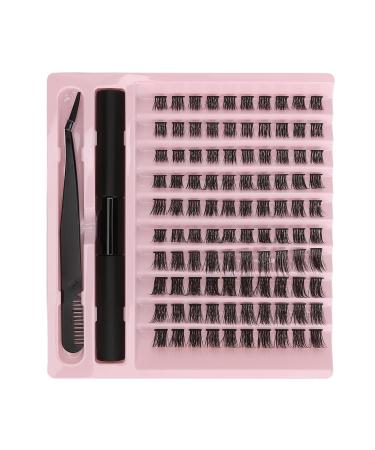 100 Clusters False Eyelashes D Curl - DIY Eyelash Extensions with Glue for Beginners | International Shipping - Buy Online on GoSupps.com