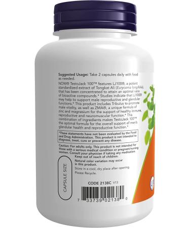 Now Foods TestoJack 100 - 120 Veg Capsules for Enhanced Testosterone Support - Buy Online on GoSupps.com