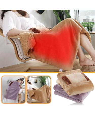 Buy Electrically Heated Wrap Scarf - USB Washable Coral Fleece Cloak for Winter - Cozy Brown Heated Throw - Buy Online on GoSupps.com