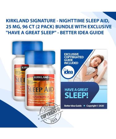 Nighttime Sleep Aid 25mg - Non-Habit Forming Doxylamine - 96 Ct (2 Pack) | Fast-Acting | Bundle with Exclusive Sleep Guide - Buy Online on GoSupps.com