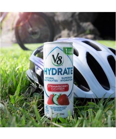 V8 +Hydrate Strawberry Cucumber Plant-Based Hydrating Beverage 8 oz. Can - 6 Pack x 4 - Buy Online on GoSupps.com