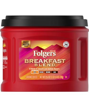 Folgers Breakfast Blend Mild Roast Ground Coffee 720g Tub