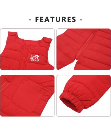 Panegy Kids Toddler Winter Snow Pants | Water-Resistant Insulated Bib Overalls | Red | 9M-6Y - Buy Online on GoSupps.com