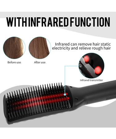 Ionic Straightening Brush with Anti-Scald Technology - Fast Heating, Frizz Control - Dual Voltage Hair Straightener for Home & Travel - Buy Online on GoSupps.com