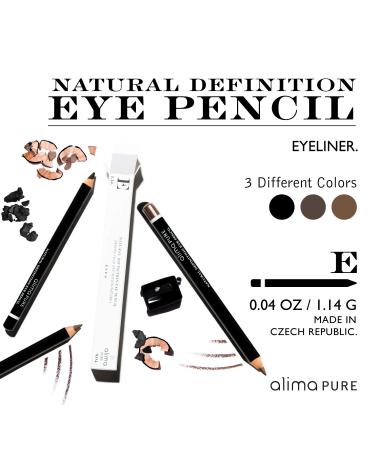 Alima Pure Natural Black Eyeliner Pencil with Jojoba Oil - Vegan Eye Makeup for a Natural Look (1.14 g) - Buy Online on GoSupps.com