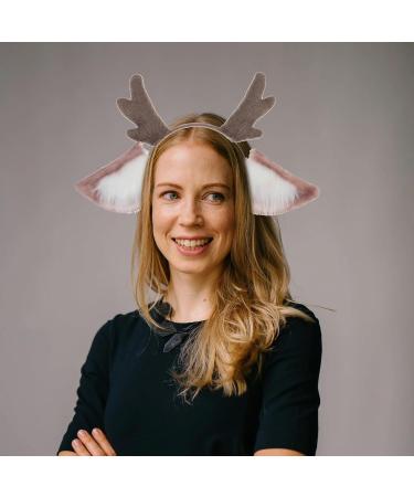 Lurrose Womens Headbands Deer Antlers Headband Hair Hoop: Reindeer Fawn Costume Headband with Ears Animal Ear Headdress Forest Woodland Animal Headpiece Jungle Animals - Buy Online on GoSupps.com