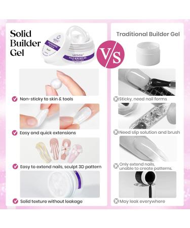  MIZHSE MIZHSE 2-Pack of 3D Clear and Pearly White Gel for Nail Art Strong Builder Gel Nail Glue for Tips and Extensions 15g - Buy Online on GoSupps.com