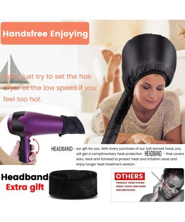 Adjustable Soft Bonnet Hood Hairdryer Attachment for Hand Held Hair Dryer - Ideal for Drying, Styling, Curling, Deep Conditioning - Buy Online on GoSupps.com