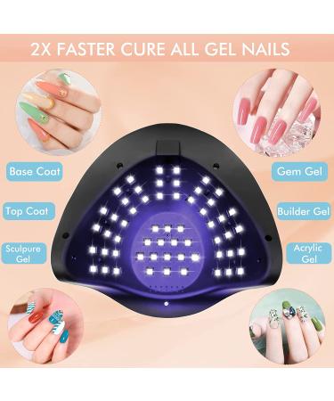 180W Professional UV Nail Lamp with 57pcs Lamp Beads | Fast Curing Nail Dryer | 4 Timers Gel Nail Light | for Gel Nail Polish Kit | Home Salon Nail Art Tools - Buy Online on GoSupps.com