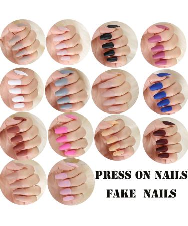 336pcs Matte Acrylic Ballerina Coffin Short Press-on Nails Set with Glue - 14 Colors | Nail DIY PAT1 - Buy Online on GoSupps.com