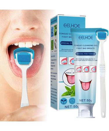 Rosixehird 2-Part Tongue Cleaner Set | Medical Tongue Gel & Scraper for Bad Breath | Effective Tongue Hygiene & Bacterial Combat - Buy Online on GoSupps.com