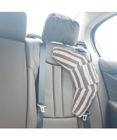 Qchomee Kids Car Travel Pillow | Seat Belt Cushion Head Neck Support | Grey Stripes | Car Seat Headrest for Children - Buy Online on GoSupps.com