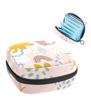 GIAPB Period Bag Sanitary Napkin Storage Bag Period Pouch Travel Makeup Bag Abstract Hand Painted Art Color284