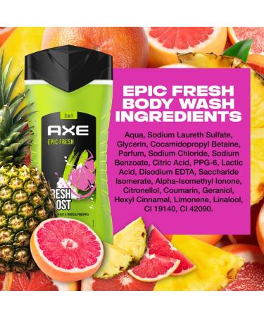 Unilever Germany Axe 3in1 douchegel & shampoo Epic Fresh 250 ml - Buy Online on GoSupps.com