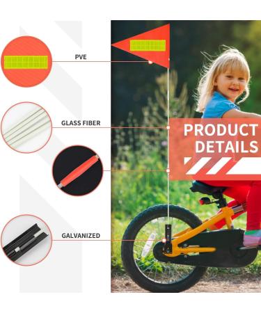 NVTRSD Reflective Bicycle Flag - Safety Flags for Kids | 5-Piece AHR Wheel Flag Set - Child Bicycle Pennants & Trailer Flags - Buy Online on GoSupps.com