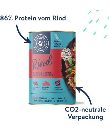 Pets Deli Wet Dog Food - Beef with Broccoli Papaya & Amaranth | Gluten & Sugar-Free | 6 x 800g Pack - Buy Online on GoSupps.com