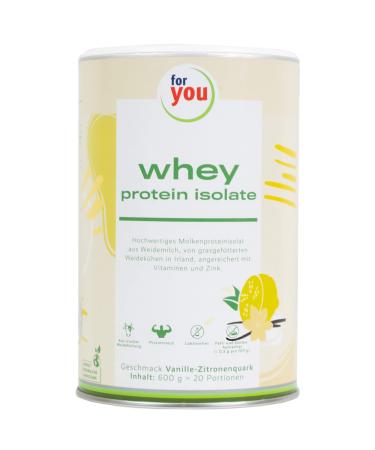 Whey protein isolates vanilla-lemon curd 600 g |Molken protein isolate made of pasture milk |High protein content of 91% for muscle building & contains all essential amino acids |Lactose-free gluten-free ... vanilla-lemon curd 20 portions (1 Pack)