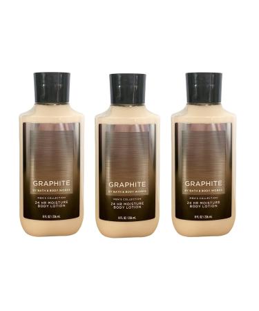 Bath and Body Works Graphite For Men Body Lotion Value Pack - Gift Set 3 Full Size (Graphite)