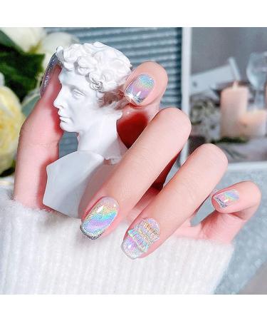 Universal Rainbow Cat Eye Gel Nail Polish Magnetic Holographic 9D Reflective Glitter Cateye Design Nails Art Polish Holo Iridescent Sparkle Flash Effect with Magnet Stick - Buy Online on GoSupps.com