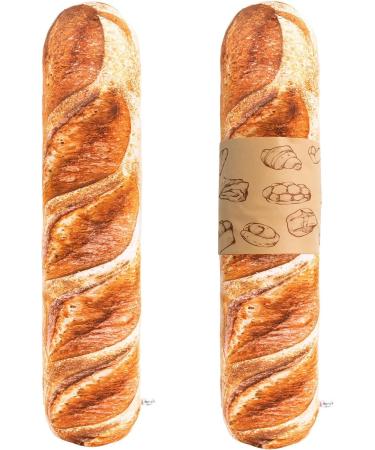 MEWAII 3D simulation bread long plush pillow 41cm cuddly pillow soft butter toast bread body cushion lumbar baguette back pillow bread shape filled toys gift for girls boys French bread 41 cm
