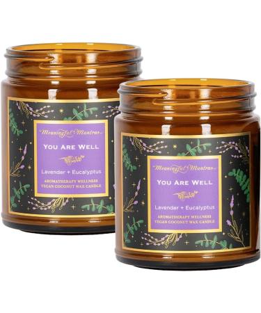 Shop You are Well Lavender & Eucalyptus Non-Toxic Essential Oils Candle - 100% Pure Vegan Coconut Wax | International Shipping - Buy Online on GoSupps.com