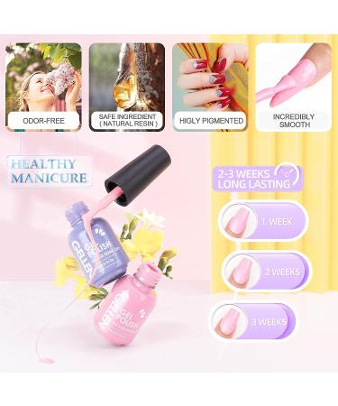 Gellen Gel Nail Polish Kit - 16 Cool Neutrals Shades with Top & Base Coats for Elegant Wine Brown & Gray Nails - Starter Nail Polish Set - Buy Online on GoSupps.com