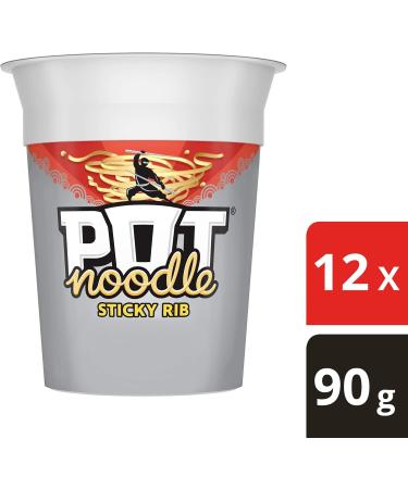 Pot Noodle Sticky Rib Standaard 12 x 90 g - Buy Online on GoSupps.com