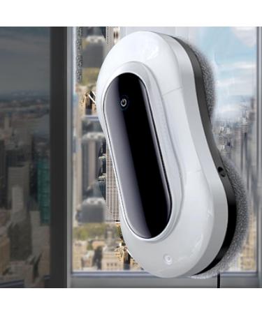 Window Glass Cleaning/2800pa Automatic Smart Robot Cleaner With Auto Four Water Spray And Control Remote 70ml Water Tank/10 Cleaning Cloths/20min Power Off Protection White