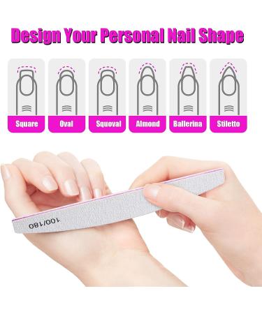 FANDAMEI Nail Files 100/180 - 10 Pcs Set for Natural and Acrylic Nails - Professional Manicure & Pedicure Kit - 10 Count - Buy Online on GoSupps.com