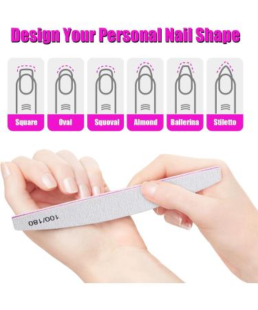 FANDAMEI 15pcs Professional Nail File Set in 5 Shapes 100/180 Grit Double Sided Emery Board Manicure Tools for Natural Nails Care Gel Nail Nail Buffer Files Nail Grooming and Styling for Salon Use 15 Count (Pack of 1) 15.0 - Buy Online on GoSupps.com