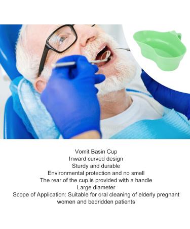 Senior Care Plastic Tooth-Erased Basin & Vomiting Pelvic Cup for Bedridden Patients - Green Mouthpiece & Brush for Easy Teeth Cleaning - Buy Online on GoSupps.com
