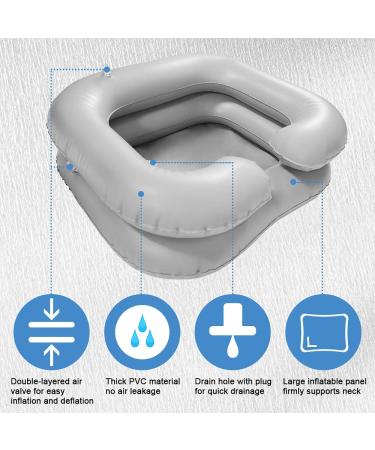 Inflatable Shampoo Basin for Bedridden Elderly - Portable Hair Wash Bowl in Light Grey - Buy Online on GoSupps.com