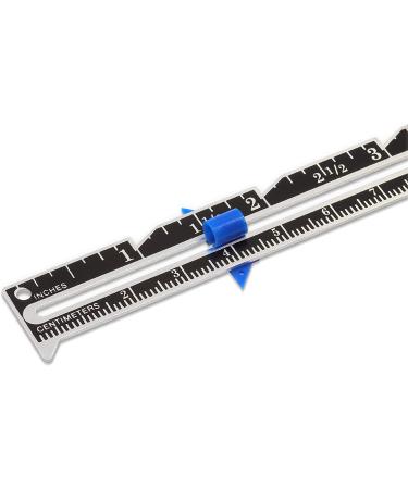 Dritz Sliding Marker Sewing Gauge - Nickel with Black Printing and Blue Slider - Buy Online on GoSupps.com