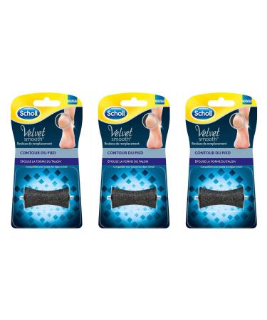 SCHOLL Pack of 3 Velvets Smooth – Replacement Heel Roller – Foot Contour