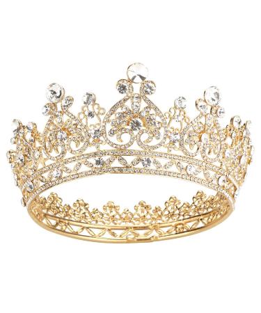 Makone Gold Crowns for Women Crowns and Tiaras Hair Accessories for Birthday Wedding Prom Bridal Party Halloween Costume Christmas Gifts 01 Gold