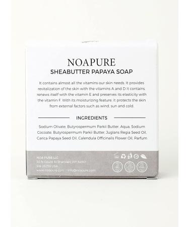 Buy NOA PURE Shea Butter Papaya Bar Soap | 100% Handmade Vegan Soap for Face Hands & Body | Moisturizing Cold Pressed Soap with Essential Oils - International Shipping Available - Buy Online on GoSupps.com